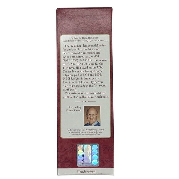 Karl Malone NBA Hoop Stars Hallmark Ornament 6th in Series - Picture 4 of 4